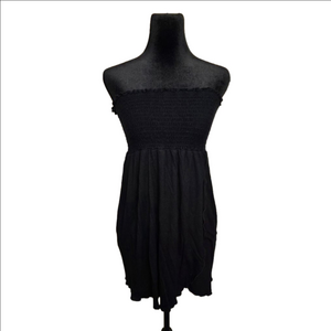 Beach Star Black Strapless Swim Cover Up Dress Size Small